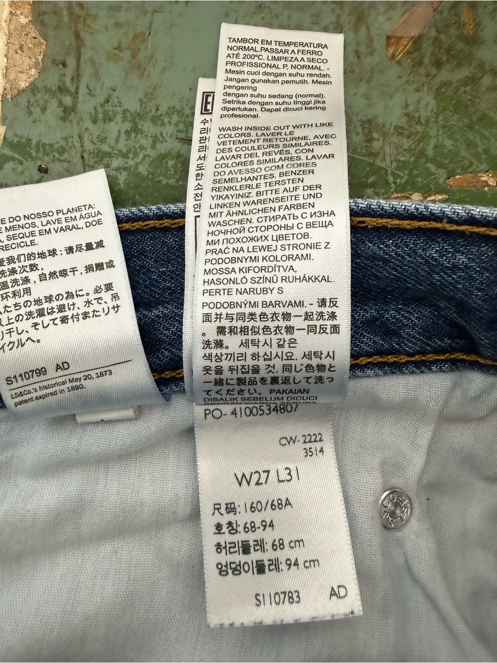 Levi's '94 Baggy Jeans "I'm Never Wrong" Medium Wash 27x31 Vintage Cotton Y2K - Picture 13 of 16